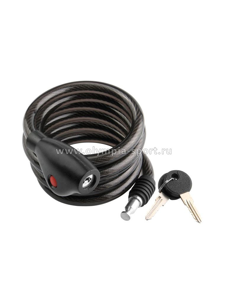 Велозамок 12х1800мм 87305+HL032 STELS с креплением на велосипед, чёрный