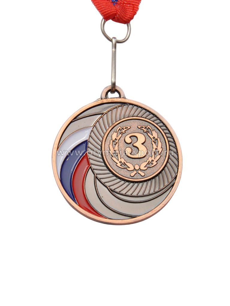Медаль спортивная с лентой 3 место d- 5 см 1503-3