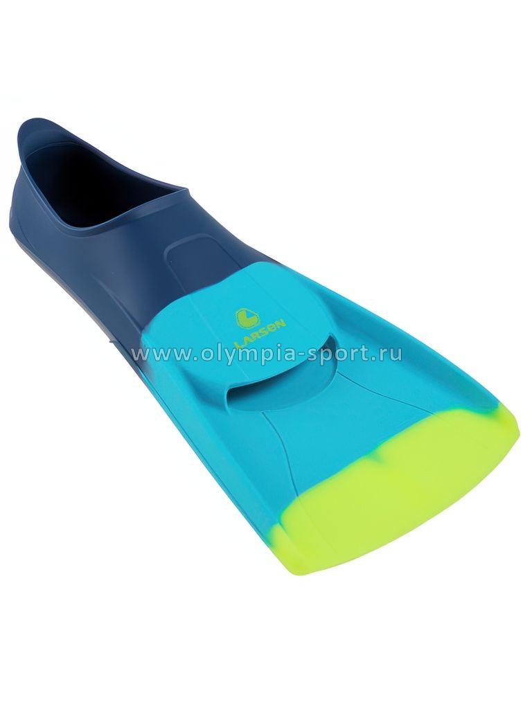 Ласты укороченные силиконовые Larsen 6985 синий/голубой/салатовый